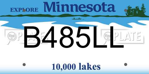 B485LL Minnesota License Plate