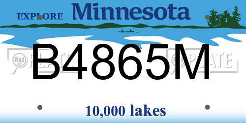B4865M Minnesota License Plate