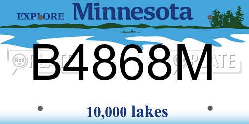 B4868M Minnesota License Plate