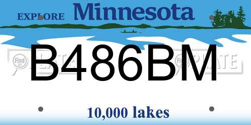 B486BM Minnesota License Plate