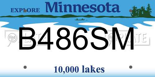 B486SM Minnesota License Plate