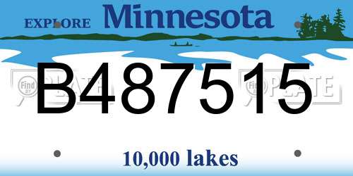 B487515 Minnesota License Plate