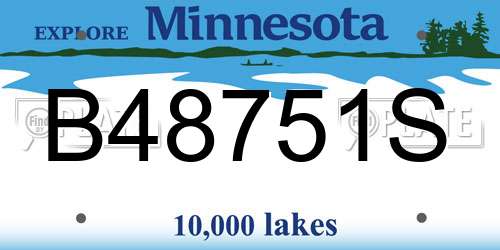 B48751S Minnesota License Plate