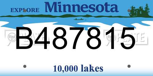 B487815 Minnesota License Plate