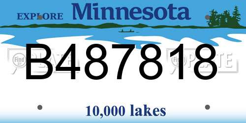 B487818 Minnesota License Plate
