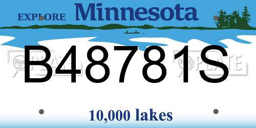 B48781S Minnesota License Plate