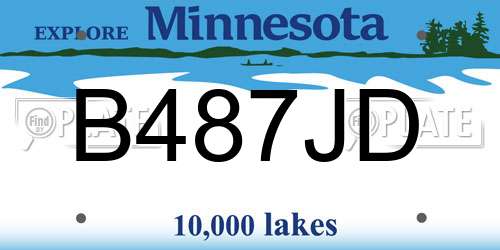 B487JD Minnesota License Plate