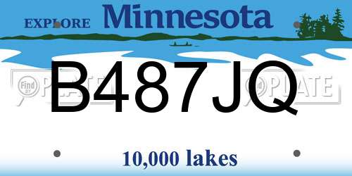 B487JQ Minnesota License Plate