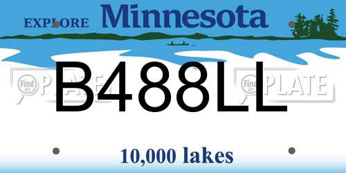 B488LL Minnesota License Plate