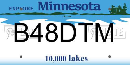 B48DTM Minnesota License Plate