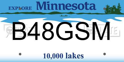 B48GSM Minnesota License Plate