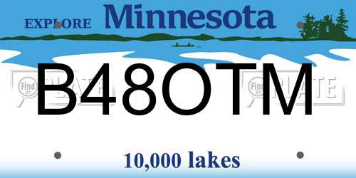 B48OTM Minnesota License Plate