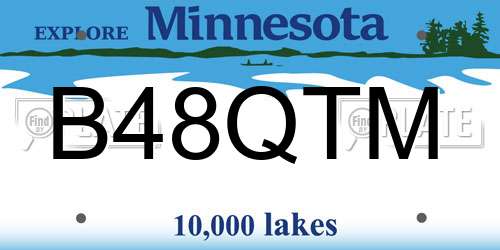 B48QTM Minnesota License Plate