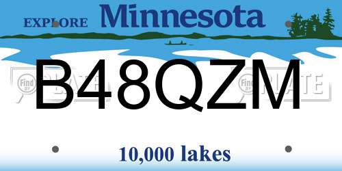 B48QZM Minnesota License Plate