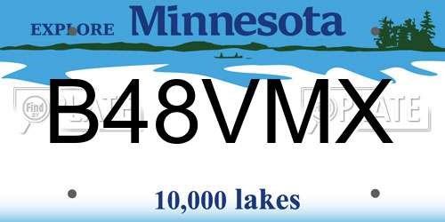 B48VMX Minnesota License Plate