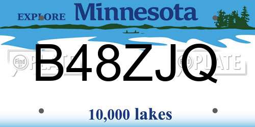 B48ZJQ Minnesota License Plate