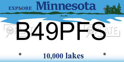 B49PFS Minnesota License Plate