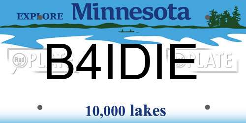 B4IDIE Minnesota License Plate