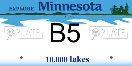 B5 Minnesota License Plate