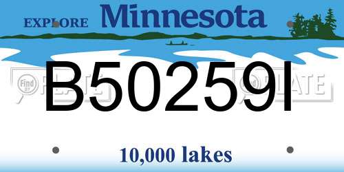 B50259I Minnesota License Plate
