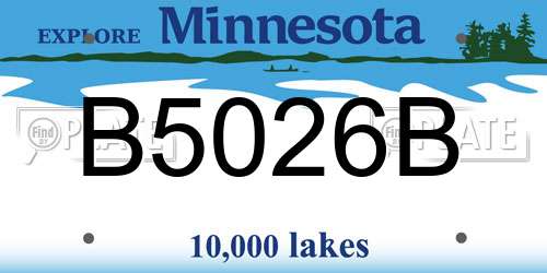 B5026B Minnesota License Plate