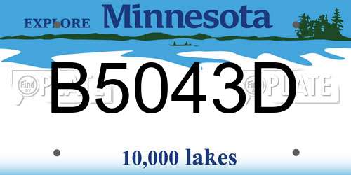 B5043D Minnesota License Plate