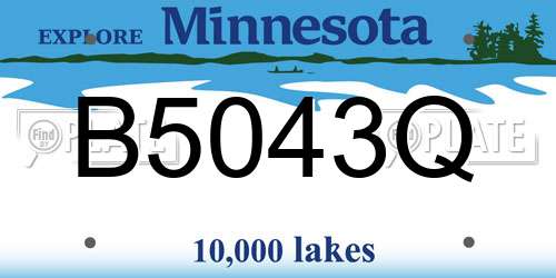 B5043Q Minnesota License Plate