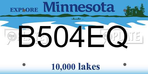 B504EQ Minnesota License Plate