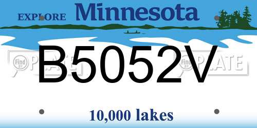 B5052V Minnesota License Plate
