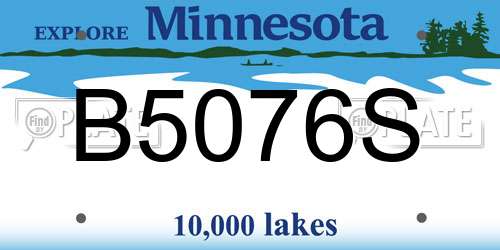 B5076S Minnesota License Plate