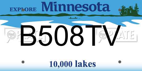 B508TV Minnesota License Plate
