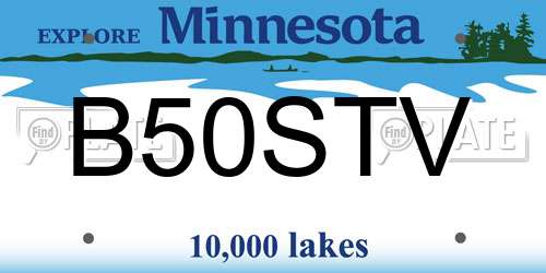 B50STV Minnesota License Plate