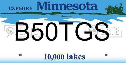 B50TGS Minnesota License Plate