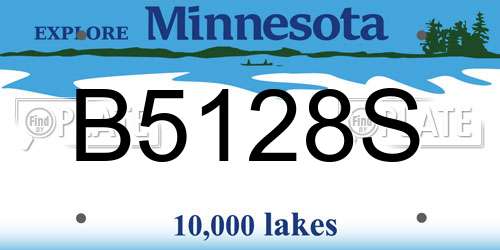 B5128S Minnesota License Plate