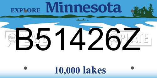 B51426Z Minnesota License Plate