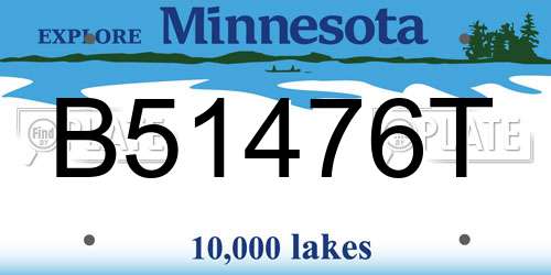 B51476T Minnesota License Plate