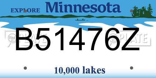 B51476Z Minnesota License Plate