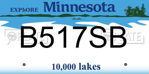 B517SB Minnesota License Plate