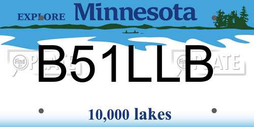 B51LLB Minnesota License Plate