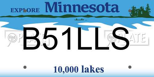 B51LLS Minnesota License Plate