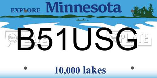 B51USG Minnesota License Plate