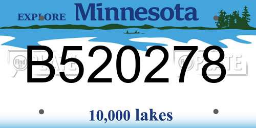 B520278 Minnesota License Plate