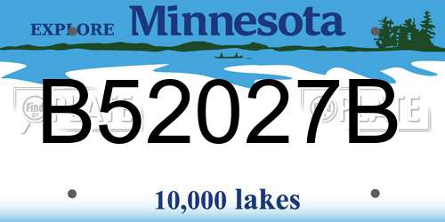 B52027B Minnesota License Plate