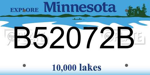 B52072B Minnesota License Plate