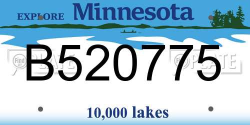 B520775 Minnesota License Plate