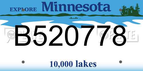 B520778 Minnesota License Plate