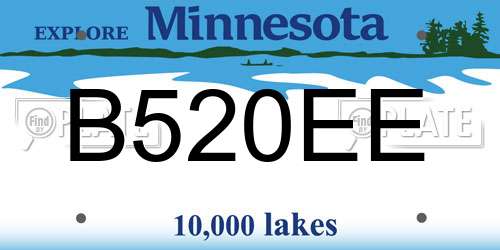 B520EE Minnesota License Plate