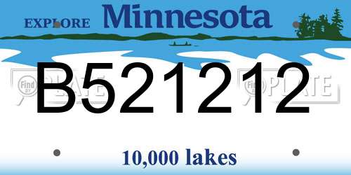 B521212 Minnesota License Plate