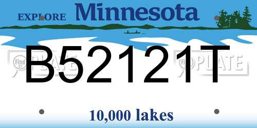 B52121T Minnesota License Plate