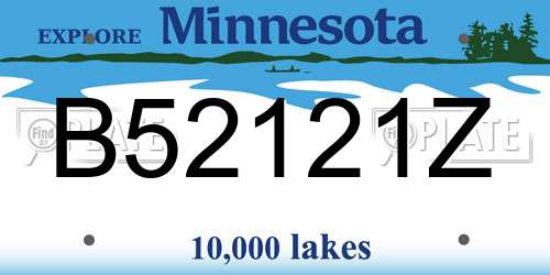 B52121Z Minnesota License Plate